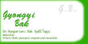 gyongyi bak business card